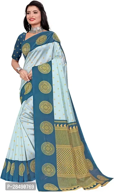 Stylish Multicoloured Art Silk Saree With Blouse Piece For Women-thumb0