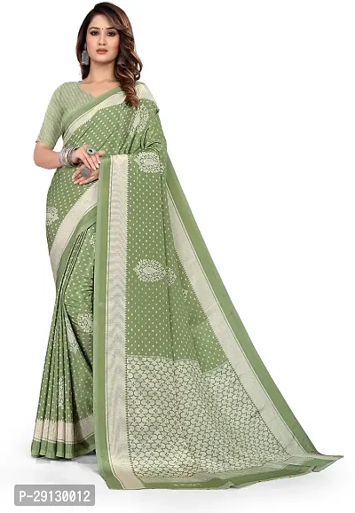 Stylist Silk Blend Saree With Blouse Piece For Women