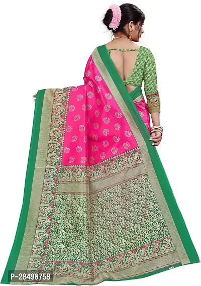 Stylish Multicoloured Art Silk Saree With Blouse Piece For Women-thumb2