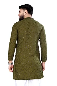 Reliable Green Rayon Embroidered  For Men-thumb1