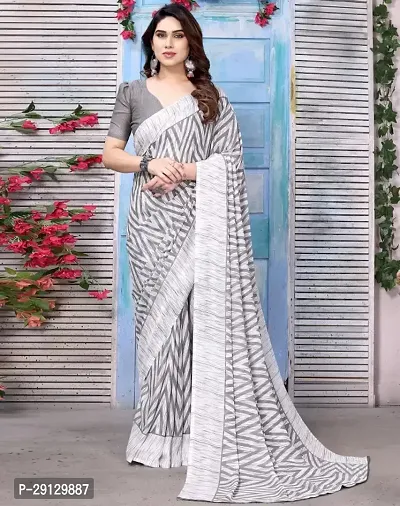 Stylist Georgette Saree With Blouse Piece For Women-thumb0