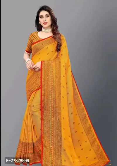 Classic Jute Silk Saree with Blouse piece-thumb0