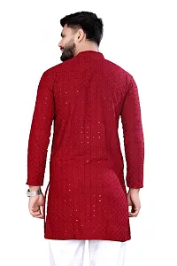 Reliable Red Rayon Embroidered  For Men-thumb1