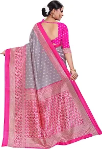 Stylish Multicoloured Art Silk Saree With Blouse Piece For Women-thumb1