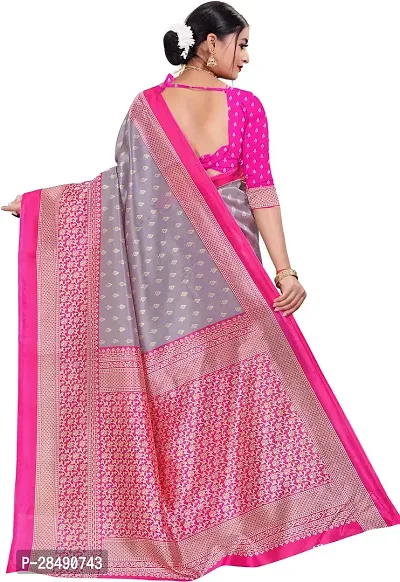 Stylish Multicoloured Art Silk Saree With Blouse Piece For Women-thumb2