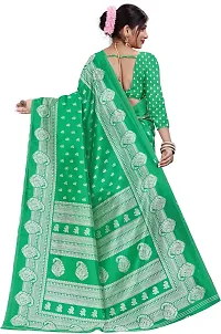 Stylish Green Art Silk Saree With Blouse Piece For Women-thumb1