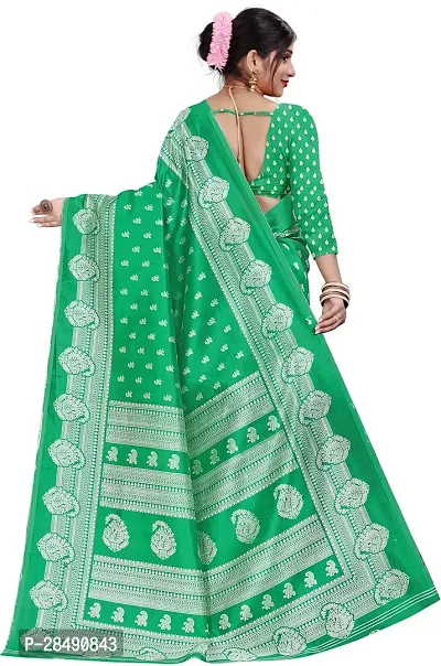 Stylish Green Art Silk Saree With Blouse Piece For Women-thumb2