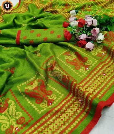 Elegant Jute Cotton Sarees With Blouse Piece