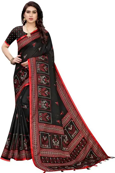 Elegant Jute Silk Saree with Blouse piece 