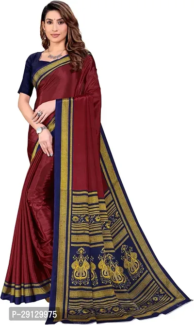 Stylist Crepe Saree With Blouse Piece For Women