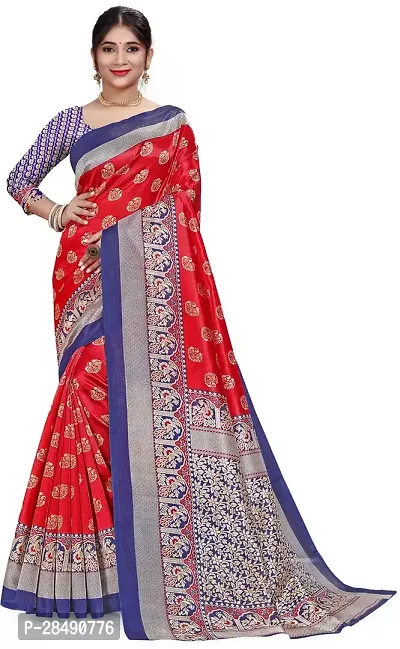 Stylish Multicoloured Art Silk Saree With Blouse Piece For Women