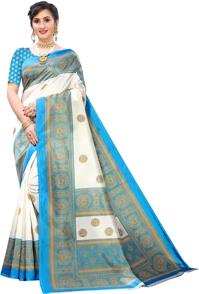 Beautiful Art Silk Saree with Blouse piece