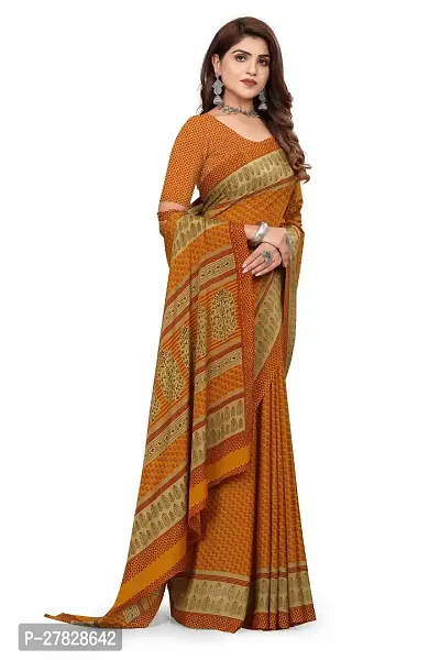 Classic Crepe Saree with Blouse piece-thumb5