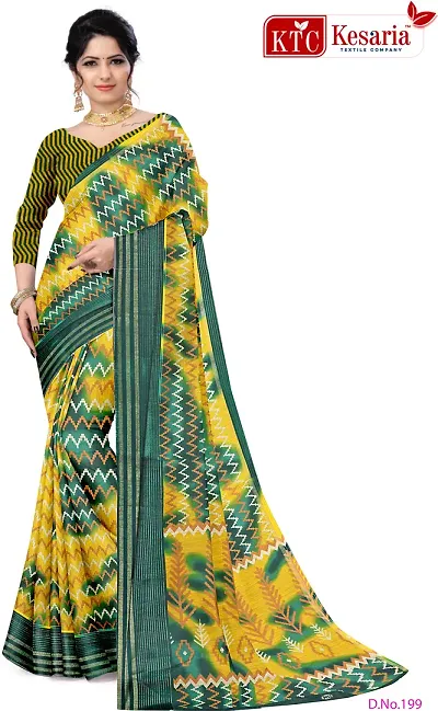 New In Cotton Silk Saree with Blouse piece 