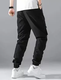 Stylish Black Tencel Solid Joggers Track Pant For Men-thumb4