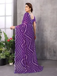 Elegant Purple Georgette Printed Saree With Blouse Piece For Women-thumb1