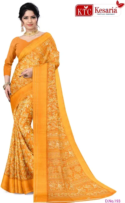 Glamorous Cotton Silk Saree with Blouse piece 