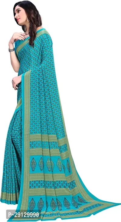Stylist Crepe Saree With Blouse Piece For Women-thumb3