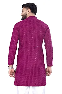 Reliable Purple Rayon Embroidered  For Men-thumb1