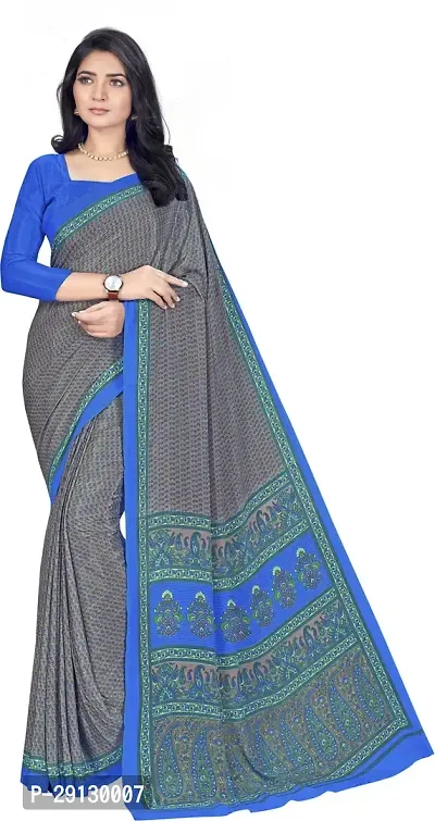 Stylist Crepe Saree With Blouse Piece For Women