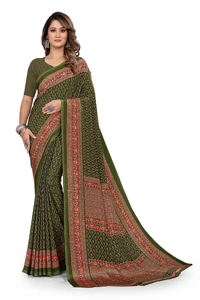 Elegant Silk Blend Saree with Blouse piece 