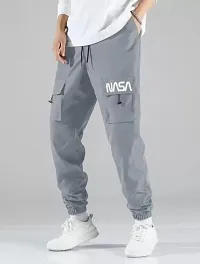 Stylish Grey Tencel Solid Joggers Track Pant For Men-thumb3