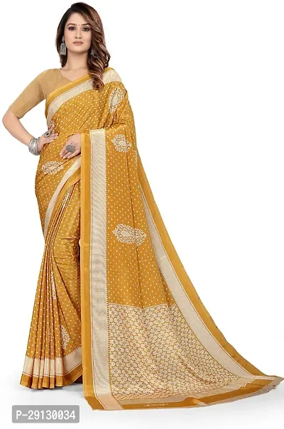 Stylist Silk Blend Saree With Blouse Piece For Women