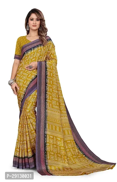 Stylist Silk Blend Saree With Blouse Piece For Women-thumb0