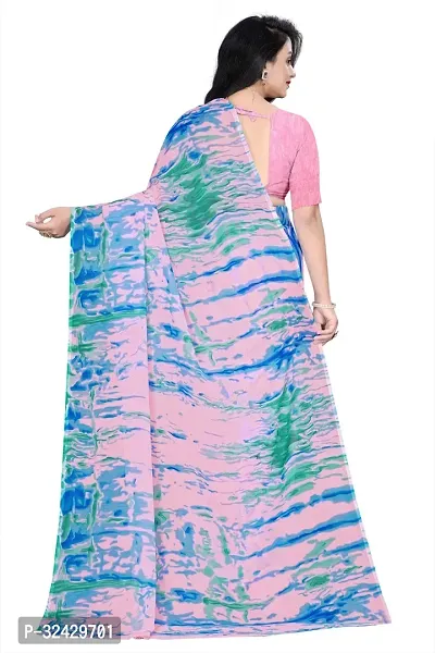 Beautiful Multicoloured Synthetic Printed Saree With Blouse Piece For Women-thumb2