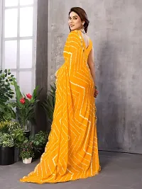 Elegant Yellow Georgette Printed Saree With Blouse Piece For Women-thumb3