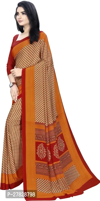 Classic Crepe Saree with Blouse piece-thumb3