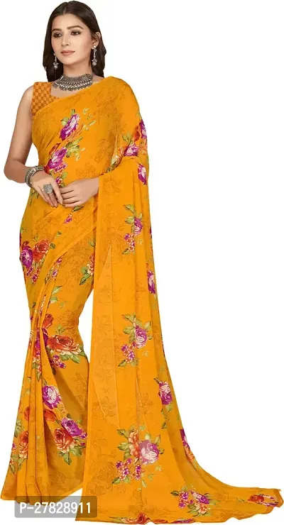 Classic Georgette Saree with Blouse piece-thumb0