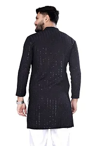 Reliable Black Rayon Embroidered  For Men-thumb1