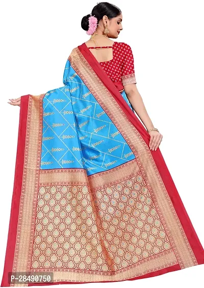 Stylish Multicoloured Art Silk Saree With Blouse Piece For Women-thumb2