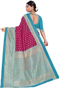 Stylish Multicoloured Art Silk Saree With Blouse Piece For Women-thumb1