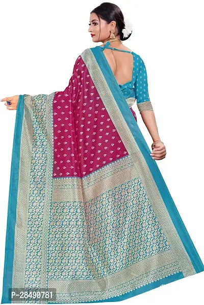 Stylish Multicoloured Art Silk Saree With Blouse Piece For Women-thumb2