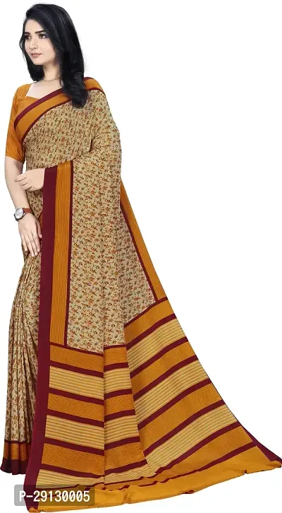 Stylist Crepe Saree With Blouse Piece For Women-thumb3