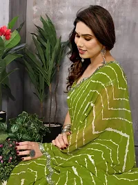 Elegant Green Georgette Printed Saree With Blouse Piece For Women-thumb4