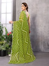 Elegant Green Georgette Printed Saree With Blouse Piece For Women-thumb3