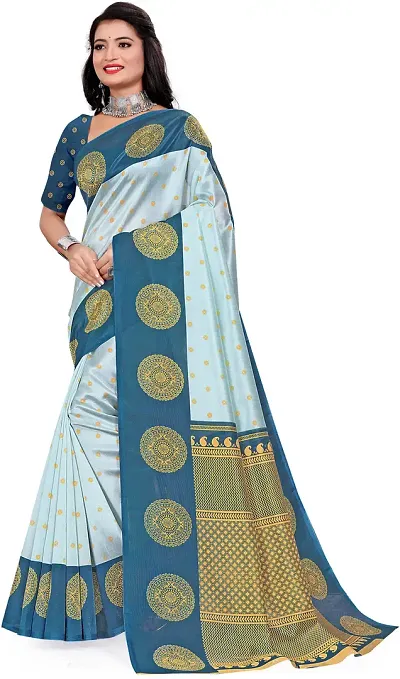 New In Art Silk Saree with Blouse piece 