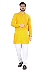 Reliable Yellow Rayon Embroidered  For Men-thumb2