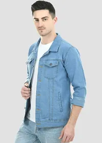Trendy Solid Denim Jacket for Men-thumb1