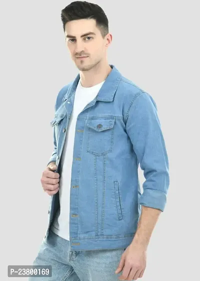 Trendy Solid Denim Jacket for Men-thumb2