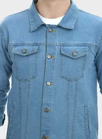 Trendy Solid Denim Jacket for Men-thumb2
