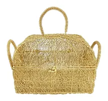 Extreme Karigari Metal Gift Hamper Basket With Handle / Home D?cor / Fruit Hamper Box / Fancy Basket for Decoration-thumb1