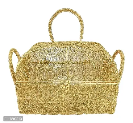 Extreme Karigari Metal Gift Hamper Basket With Handle / Home D?cor / Fruit Hamper Box / Fancy Basket for Decoration-thumb2