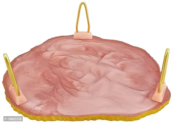 Extreme Karigari Luxury Resin Cake Stand | Cake Serving Stand | Portable Cake Stand | Cake Stand | Birthday Cake Decorative | | Party Use Cake Stand | 11.5 x 9.5 x 3.5 inches| (Pink)-thumb4