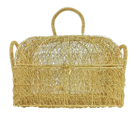 Extreme Karigari Metal Gift Hamper Basket With Handle / Home D?cor / Fruit Hamper Box / Fancy Basket for Decoration