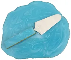 Extreme Karigari Luxury Resin Cake Stand | Cake Serving Stand | Portable Cake Stand | Cake Stand | Birthday Cake Decorative | | Party Use Cake Stand | 11.5 x 9.5 x 3.5 inches| (Sky Blue)-thumb3