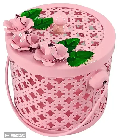 Extreme karigari Mini jar | Dry Fruit Box | Fancy Gift Box jar | New Arrival jar | Table Top Decorative | Kitchenware | New Design jar with lid | 4.5 x 4.5 inches (Pink)
